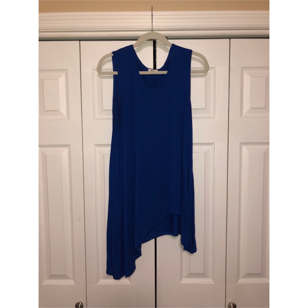 Ava Couture Royal Blue Asymmetrical Top